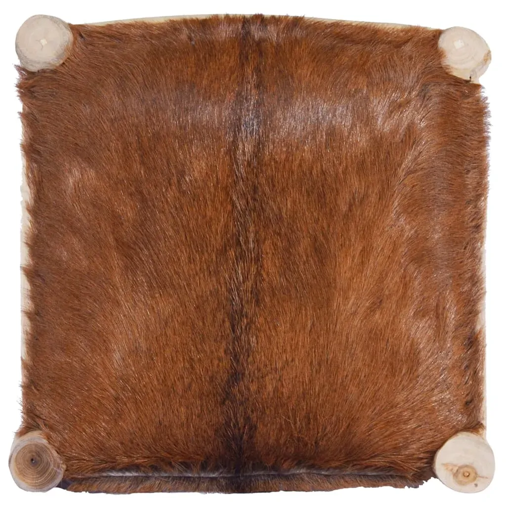 Bar Stool Real Goat Leather and Solid Teak Wood Price