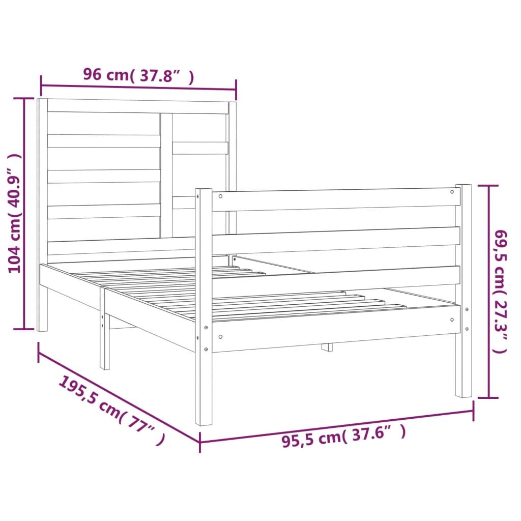 Bed Frame without Mattress Solid Wood 90x190 cm Price