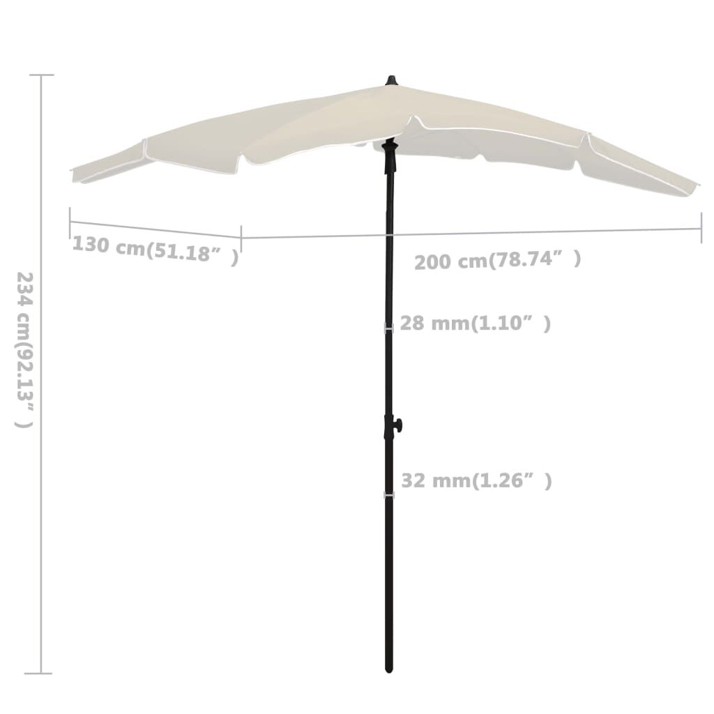 Garden Parasol with Pole 200x130 cm Sand Price