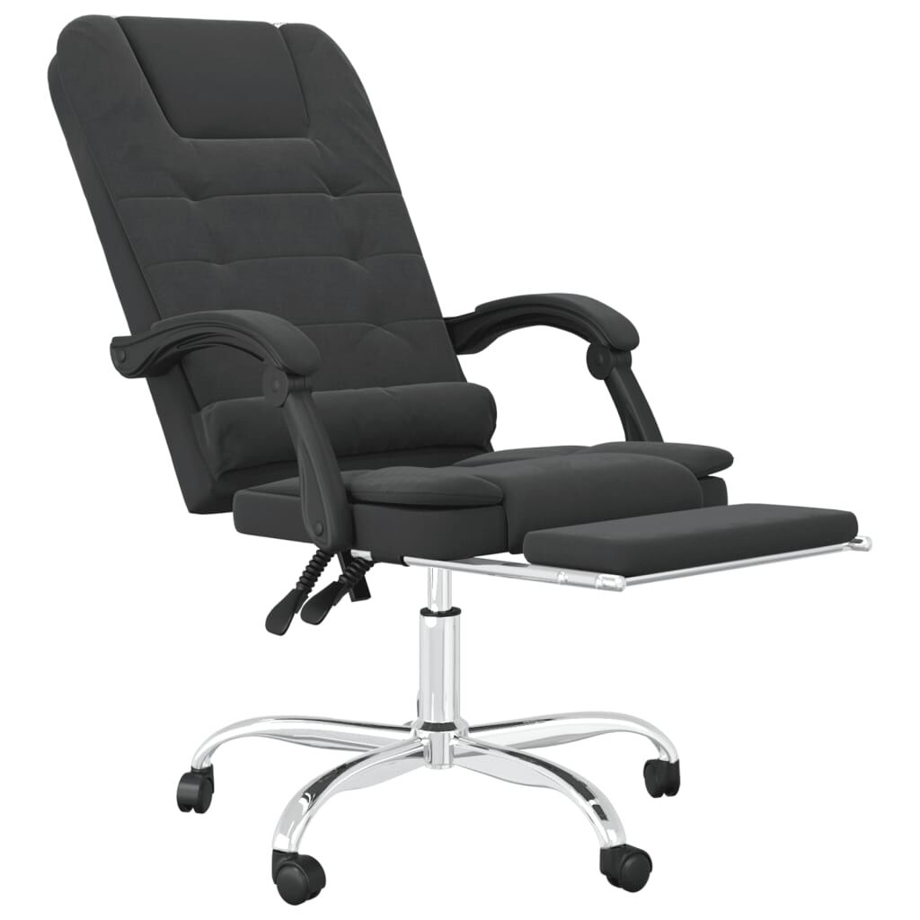 Massage Reclining Office Chair Black Faux Leather Price