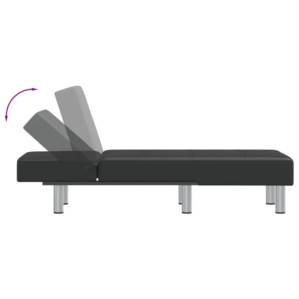 Chaise Longue Black Faux Leather Price