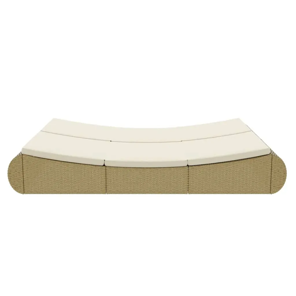 Outdoor Lounge Bed Poly Rattan Beige Price