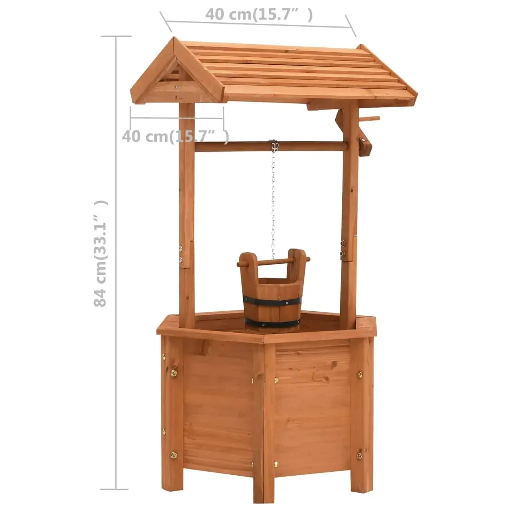 Garden Wishing Well Planter 40x40x84 cm Firwood Price
