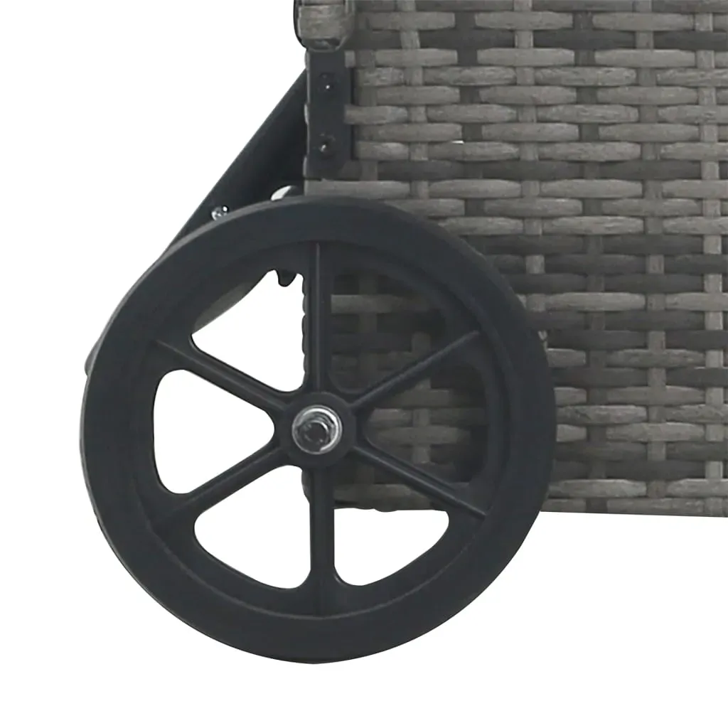Sun Lounger with Wheels Poly Rattan Anthracite Price