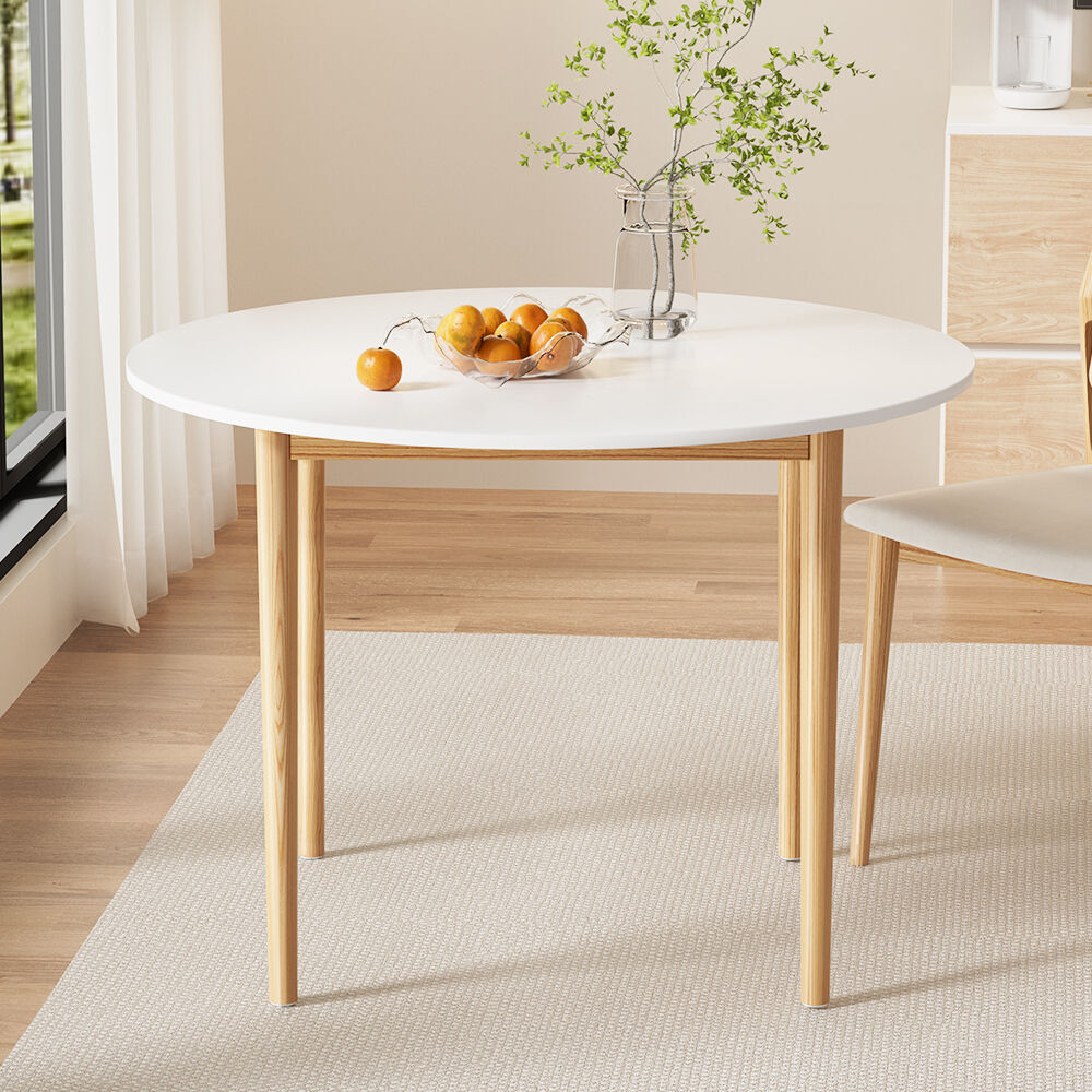 Artiss Dining Table Round White 108CM Diameter Demi Price
