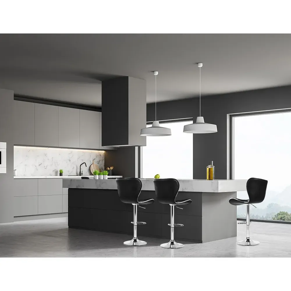 PU Leather Patterned Bar Stools - Chrome Price
