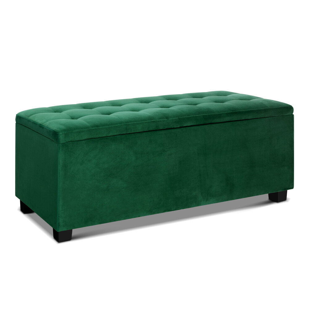 Storage Ottoman Blanket Box 97cm Linen Beige Price