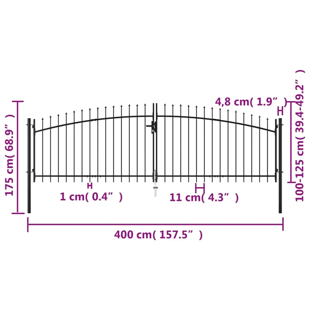 Double Door Fence Gate with Spear Top Price