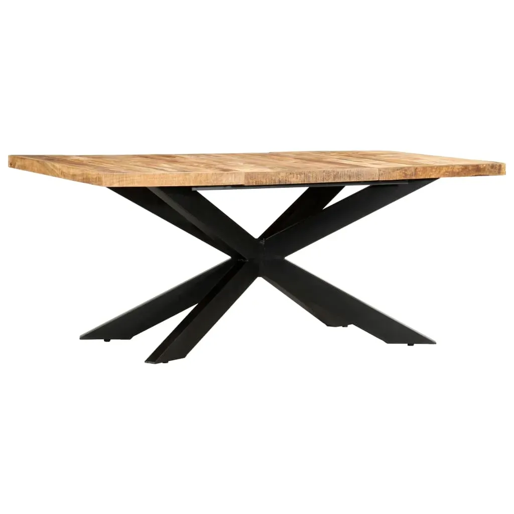 Dining Table 180x90x76 cm Solid Rough Mango Wood Price