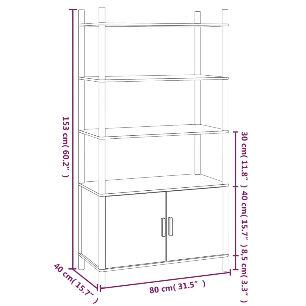 Highboard 80x40x153 cm Engineered Wood Price
