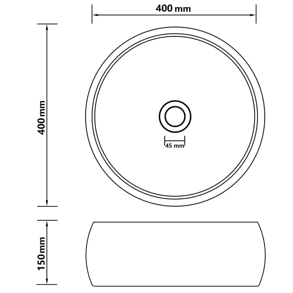 Luxury Wash Basin Round 40x15 cm Ceramic Price