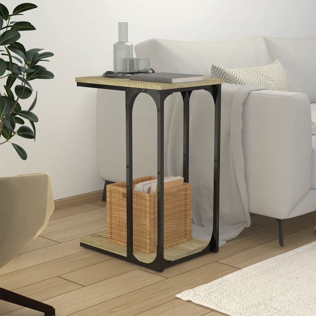 Side Table Black 50x35x52 cm Engineered Wood Price