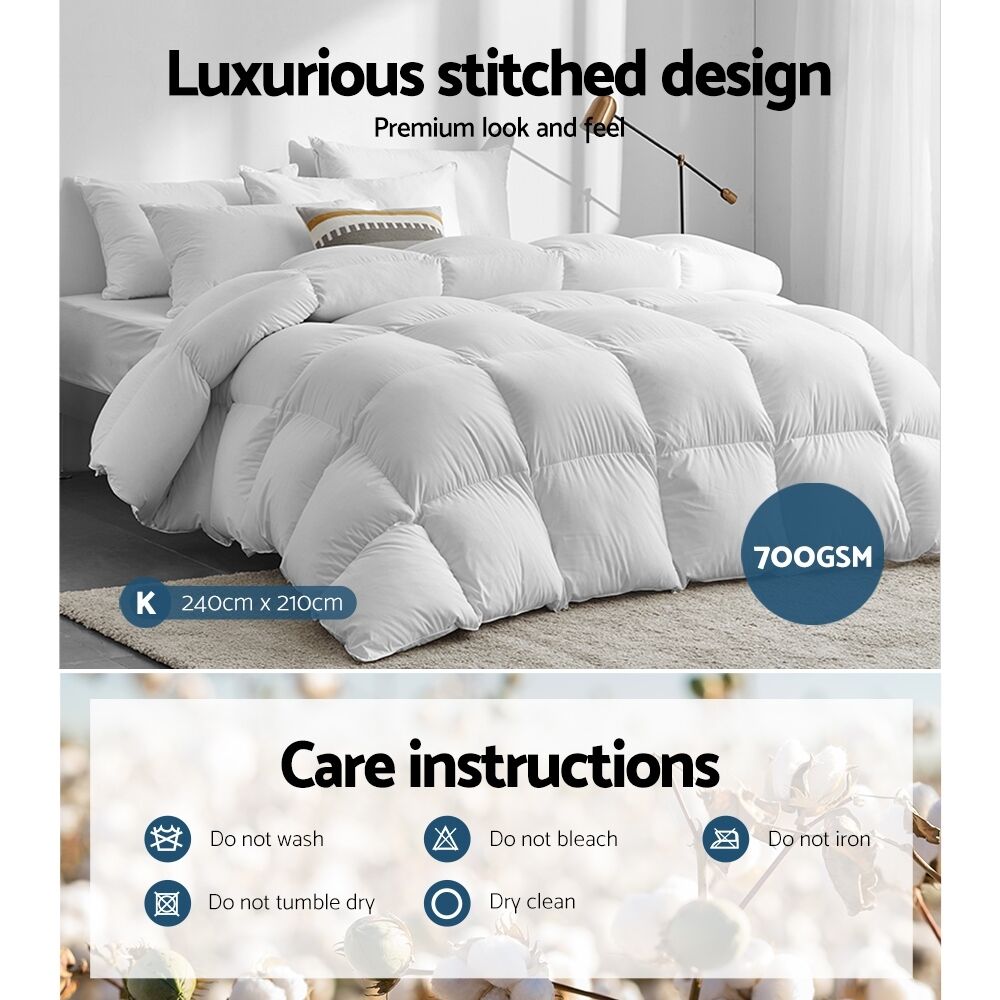 Giselle Bedding 700GSM Duck Down Feather Quilt King Price
