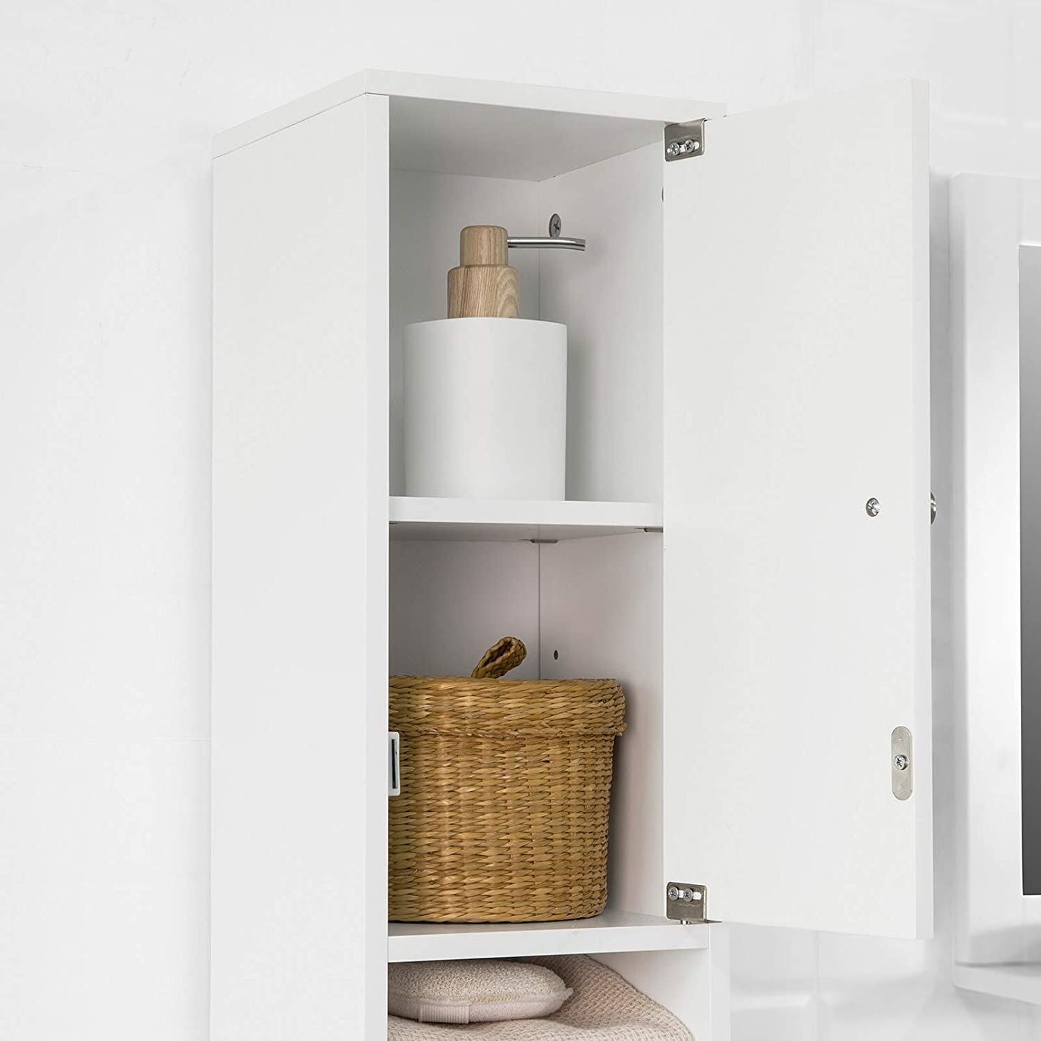 White Tall Bathroom Cabinet High Storage Price