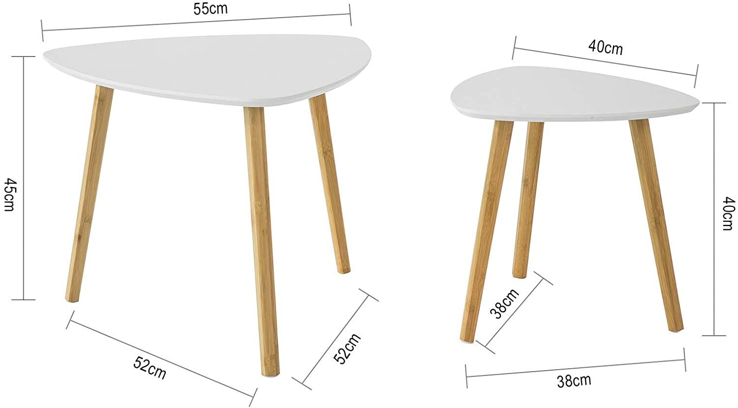 Set of 2 White Side Nesting Tables Price