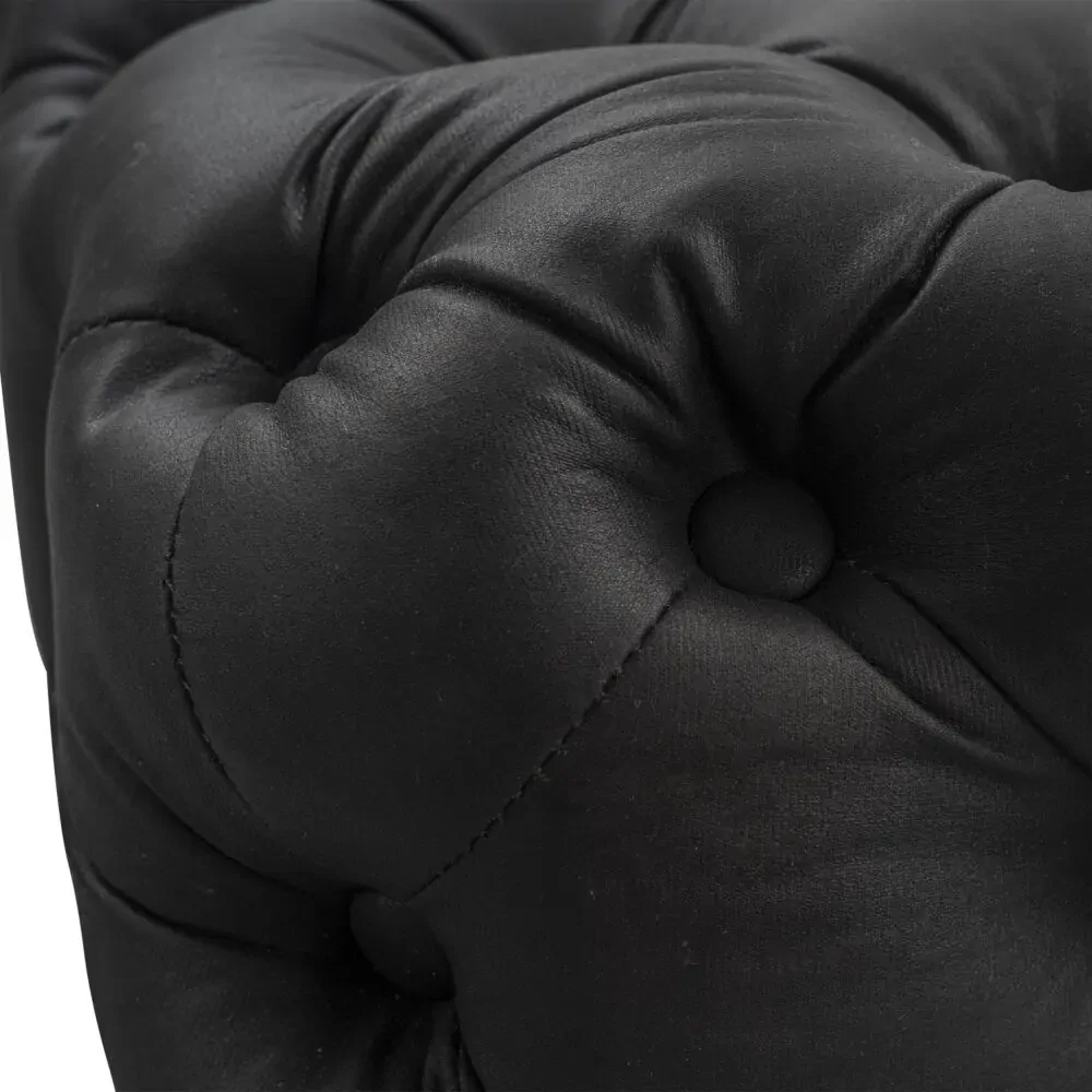 Black Leathaire Ottoman-Rectangular Price