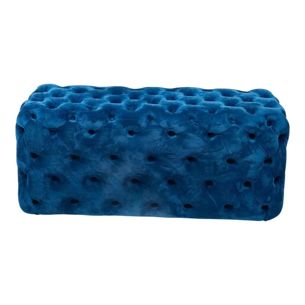 Elsa Navy Blue Velvet Ottoman-Rectangular Price