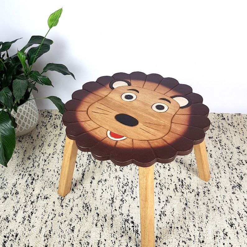 Hand Carved Children's Table Wooden LION Theme Price