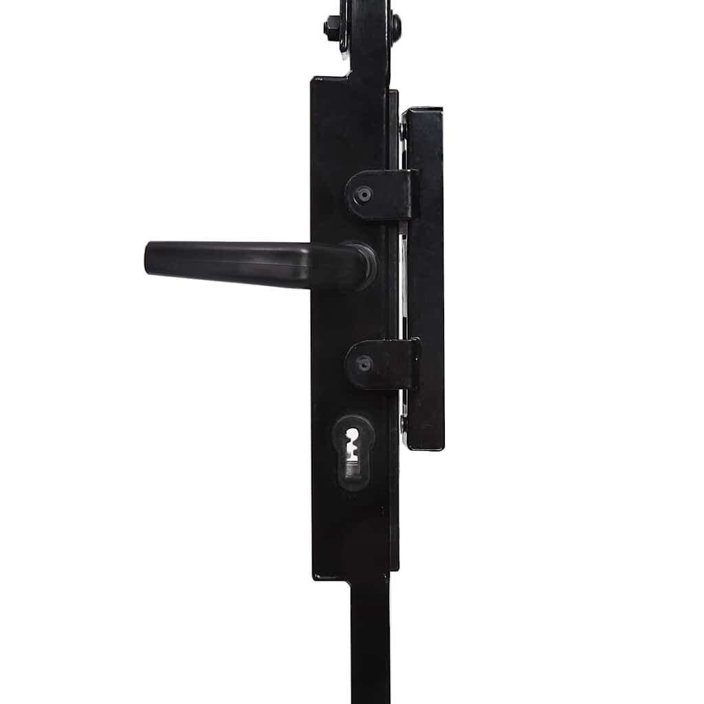 Fence Gate with Arched Top Steel 89x200 cm Black Price