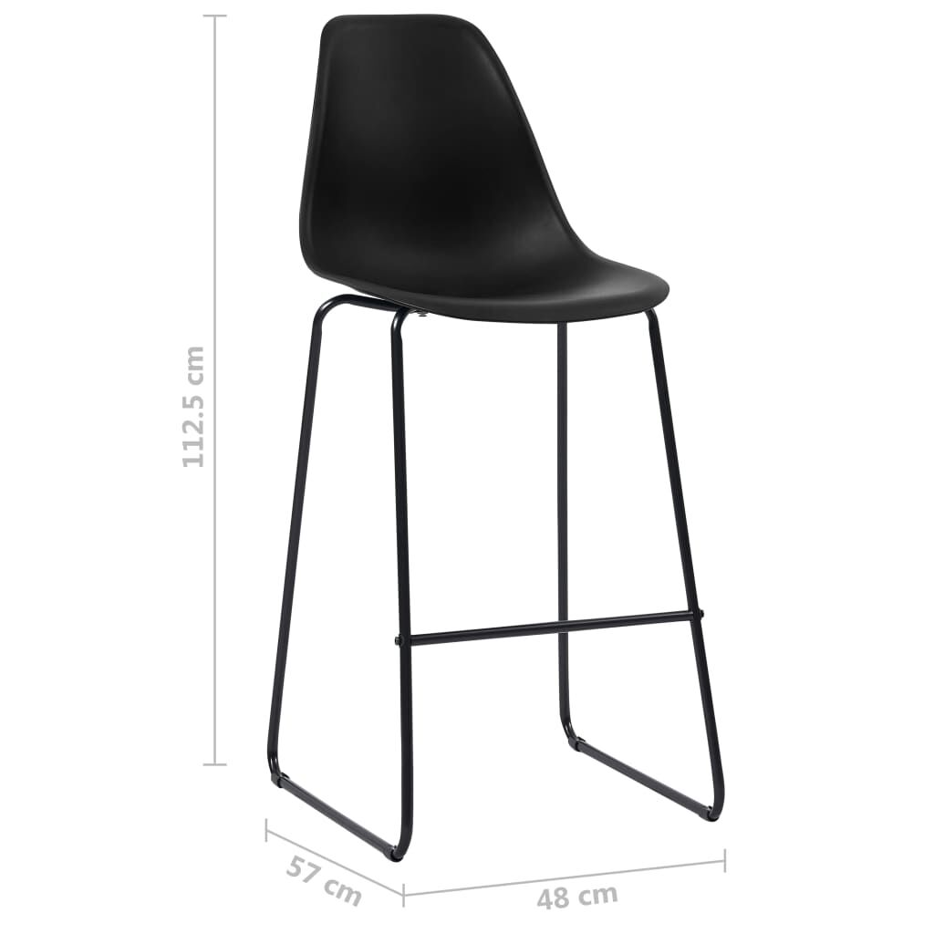 Bar Chairs 4 pcs Black Plastic Price