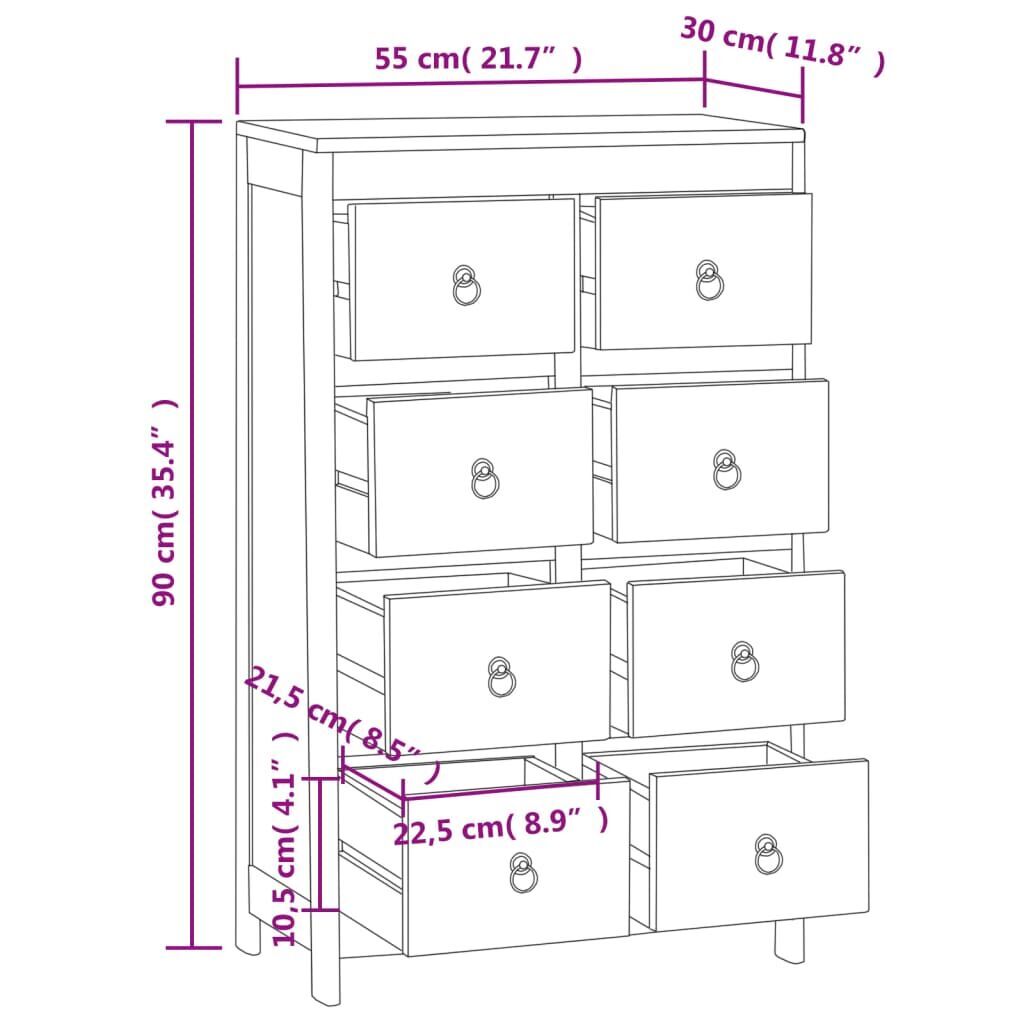 Chest of Drawers 55x30x90 cm Solid Wood Teak Price