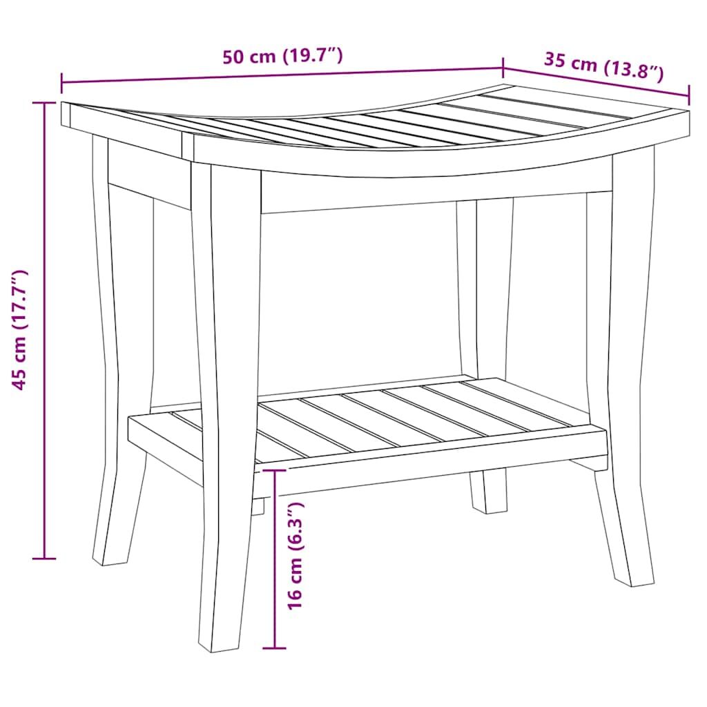 Bathroom Side Table 50x35x45 cm Solid Wood Teak Price