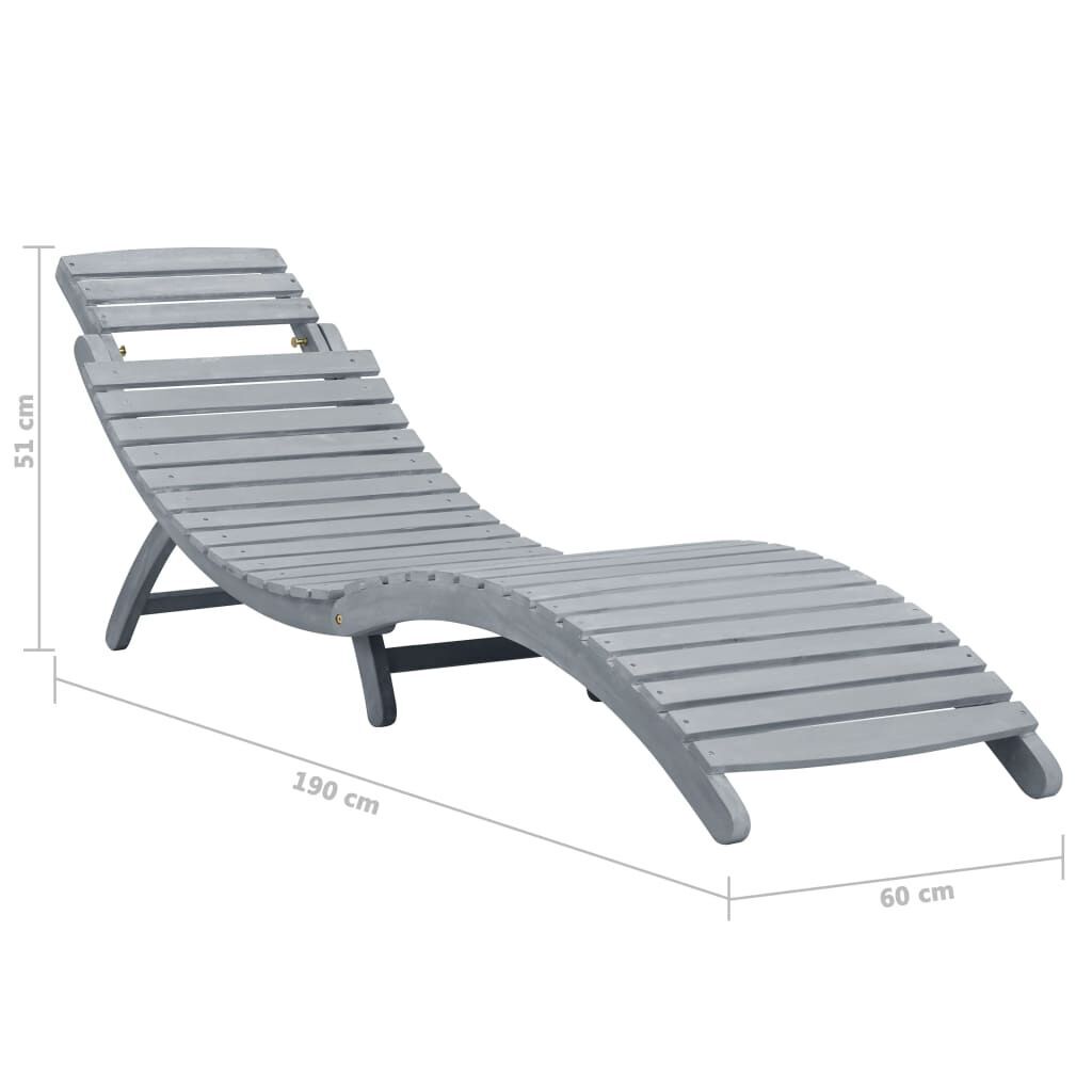Sun Lounger Grey Wash Solid Acacia Wood Price