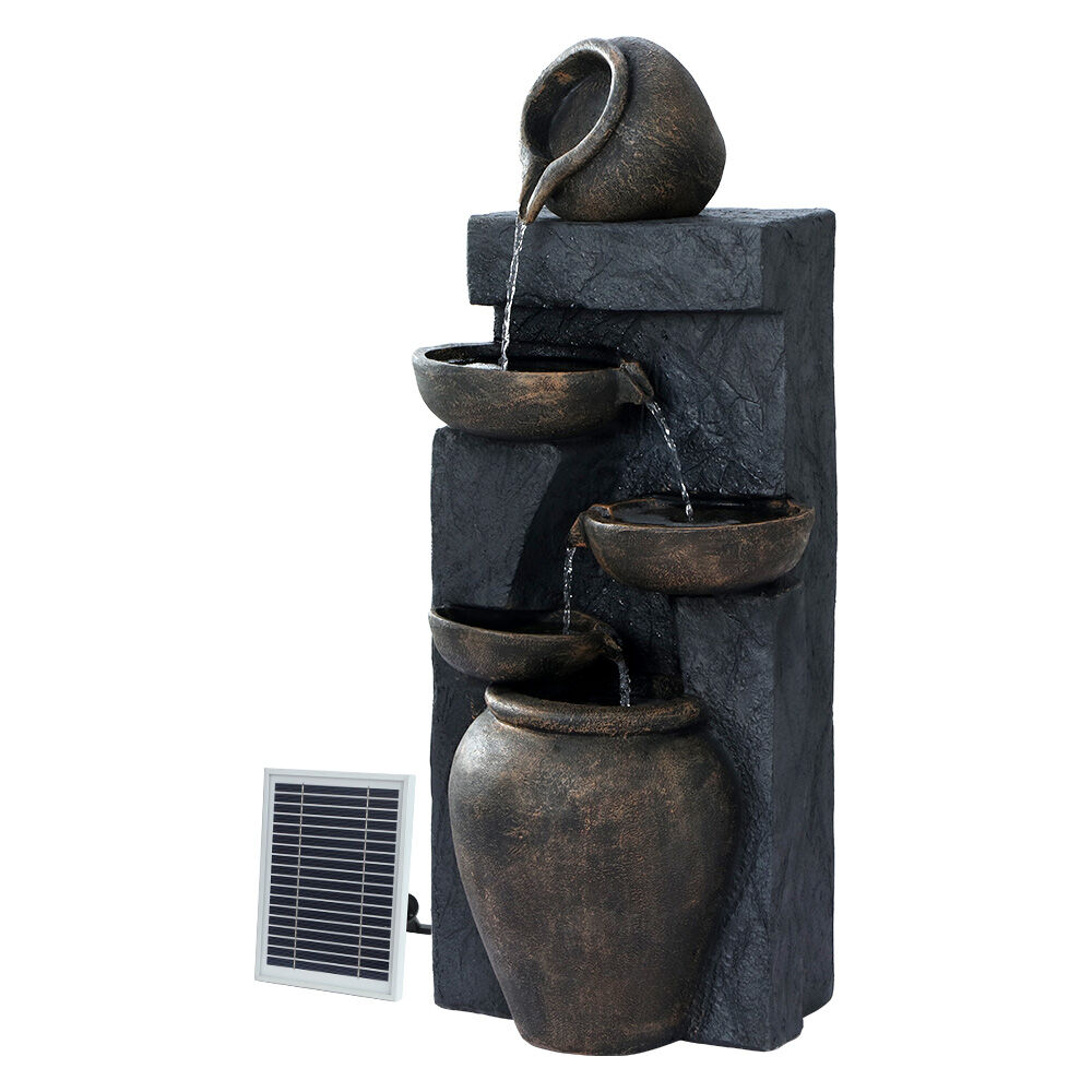 Gardeon Solar Water Feature Cascading Fountain 5 Tiered Bowl Bird Bath 99CM Price