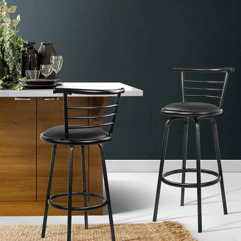 PU Leather Bar Stools - Black and Steel Price
