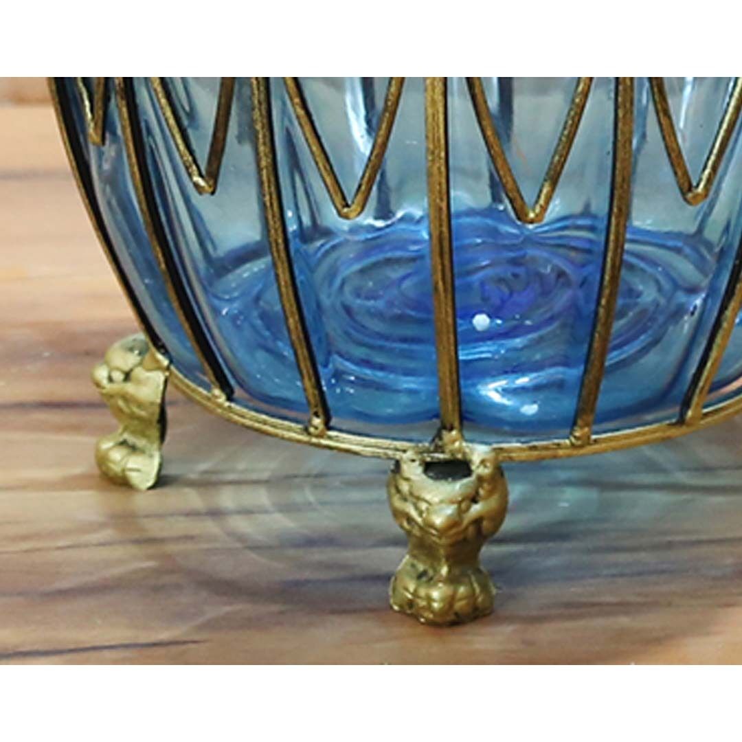 50cm Glass Oval Floor Vase with Metal Flower Stand Price