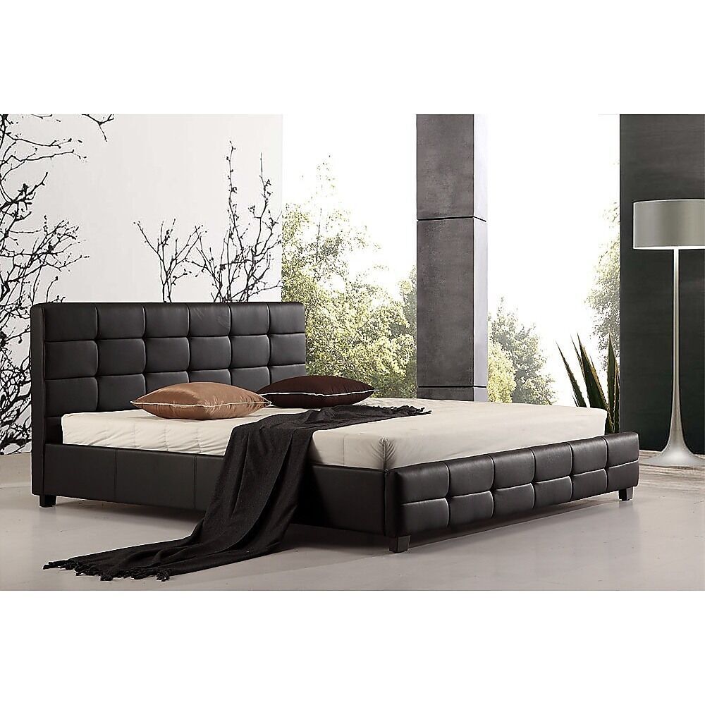 Arrow Double PU Leather Deluxe Bed Frame White Price