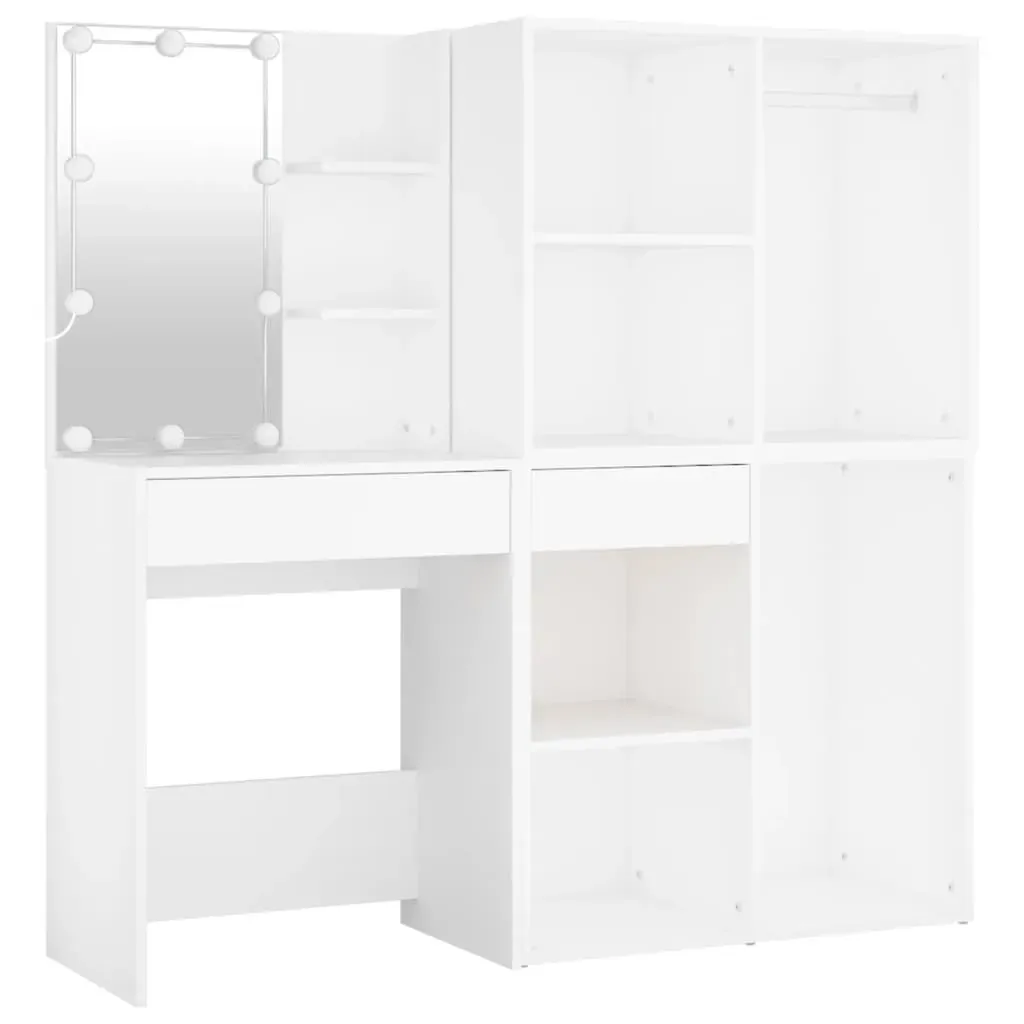LED Dressing Table with 2 Cabinets Engineered Wood Price