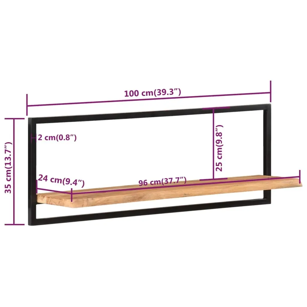Wall Shelves 2 pcs Solid Wood Acacia and Steel Price