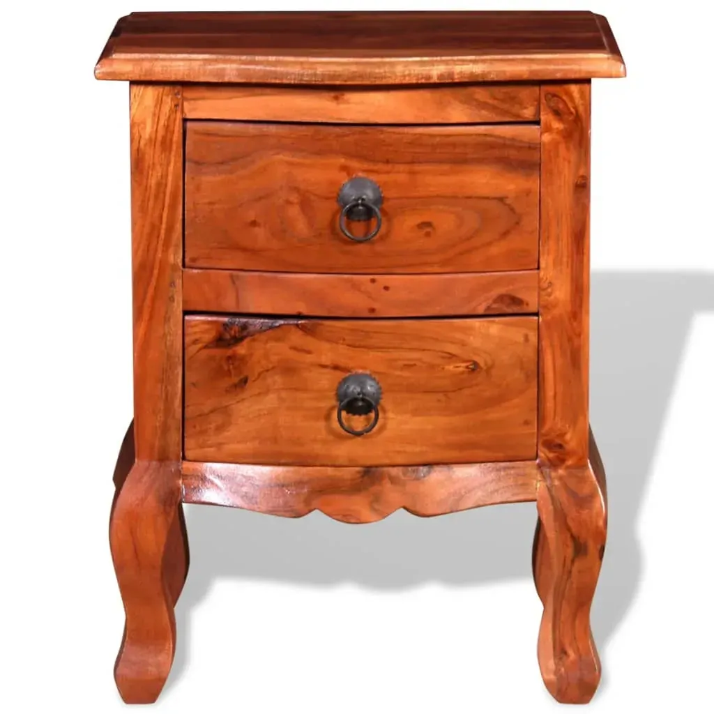 Neptune Nightstand with Drawers Solid Acacia Wood Price