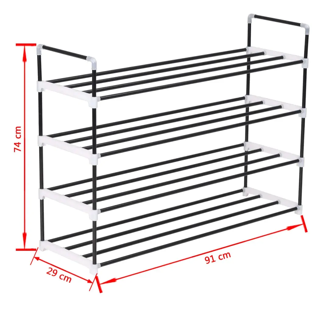 Shoe Rack with Metal and Plastic Black Price