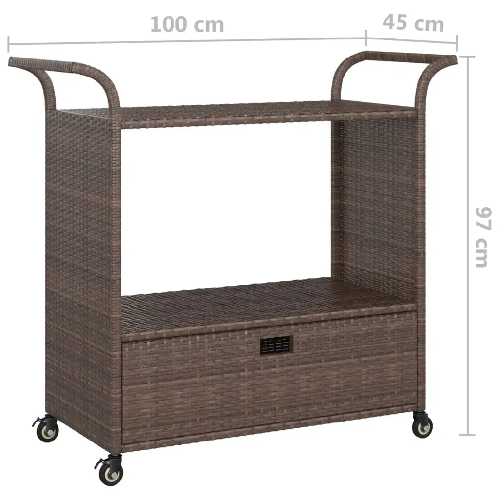 Bar Cart with Drawer 100x45x97 cm Poly Rattan Price