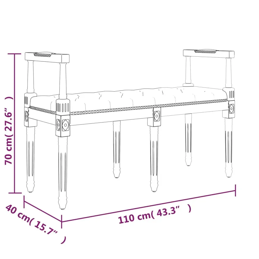 Bench 110x40x70 cm Fabric Price