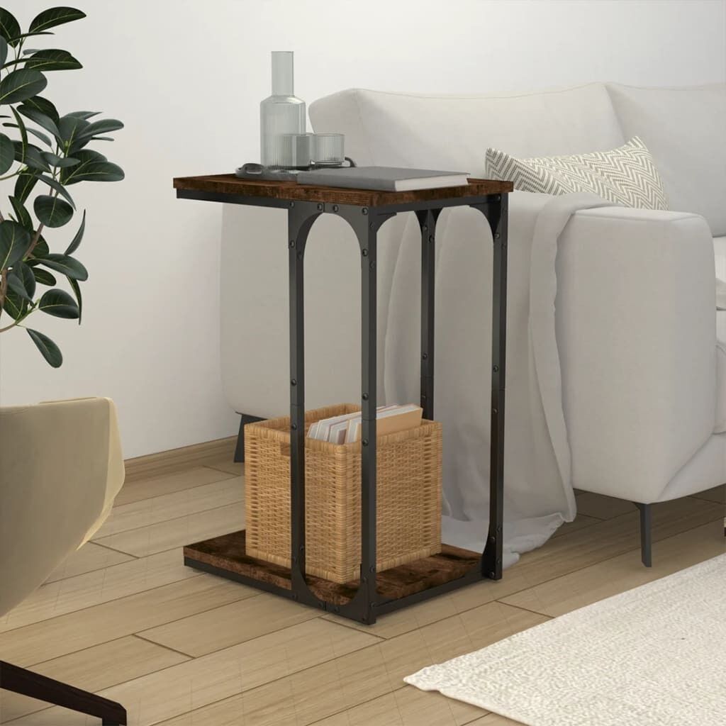 Side Table Black 50x35x52 cm Engineered Wood Price