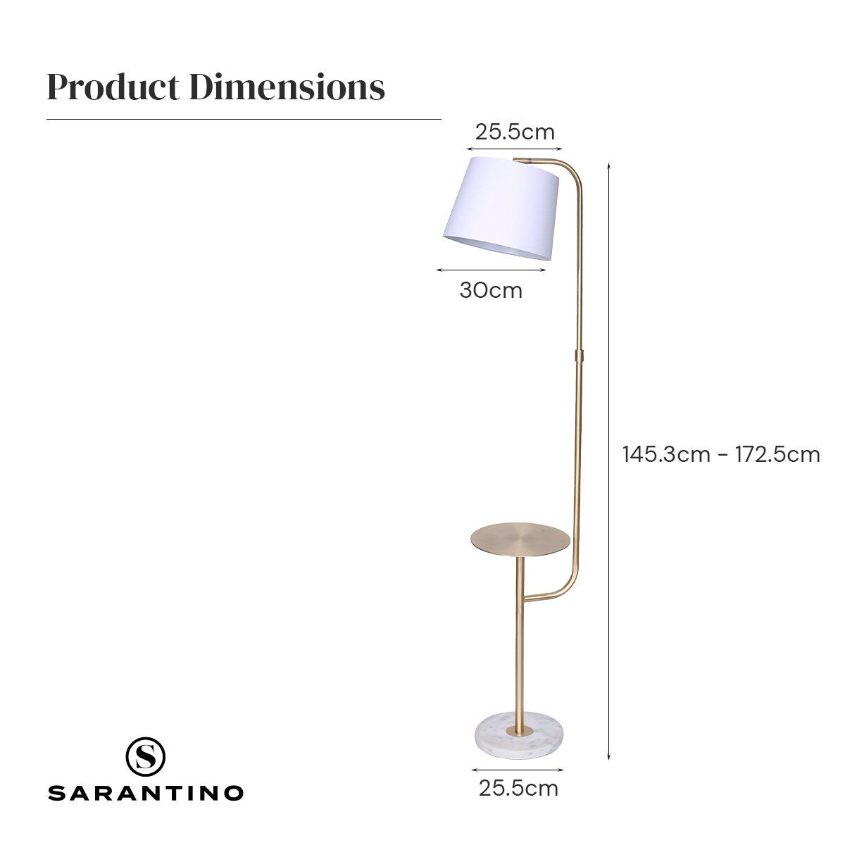 Sarantino Floor Lamp with Metal End Table Price