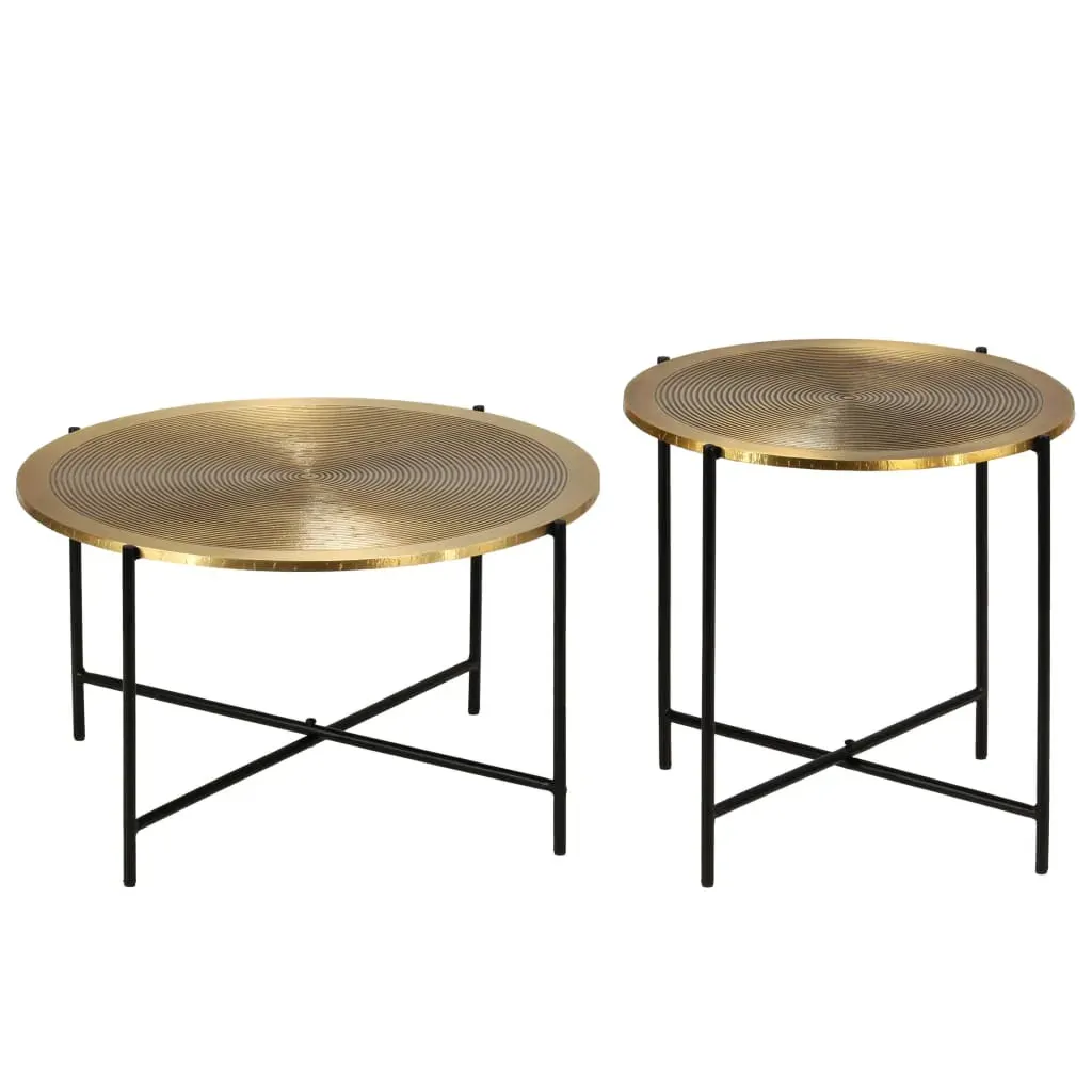 Table Set 2 Pieces Brass-covered MDF Price