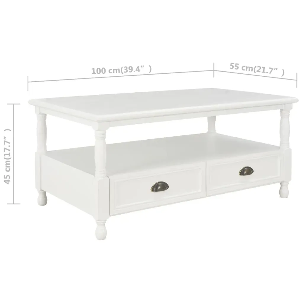 Coffee Table White 100x55x45 cm Wood Price