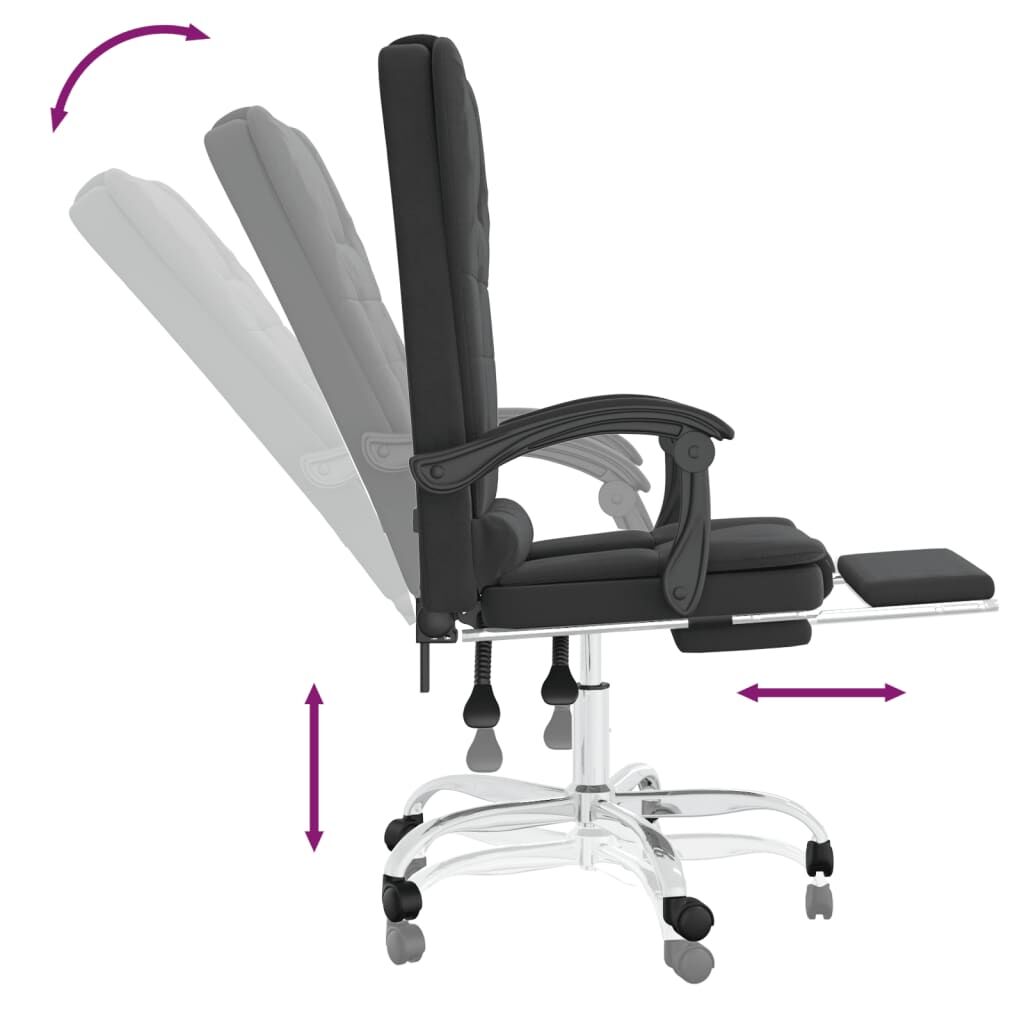 Massage Reclining Office Chair Black Faux Leather Price