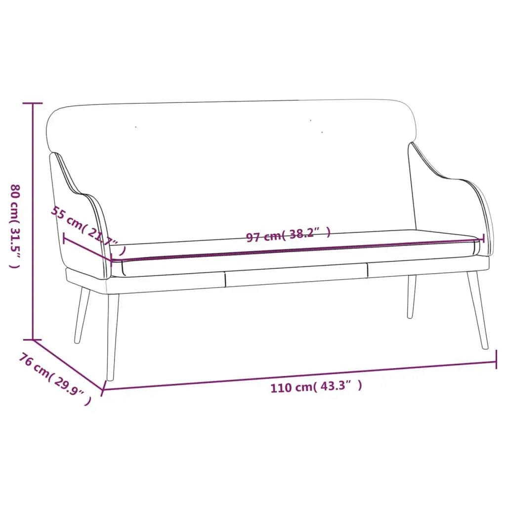 Bench Black 110x76x80 cm Faux Leather Price