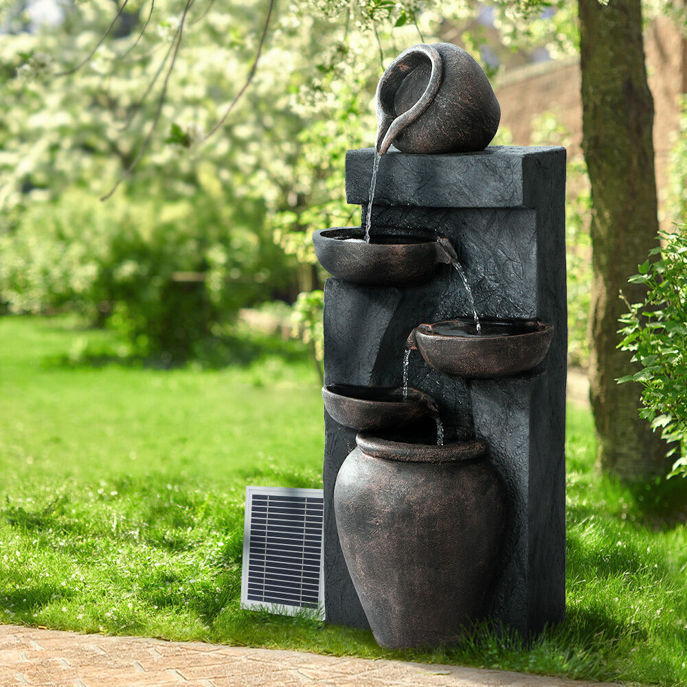 Gardeon Solar Water Feature Cascading Fountain 5 Tiered Bowl Bird Bath 99CM Price