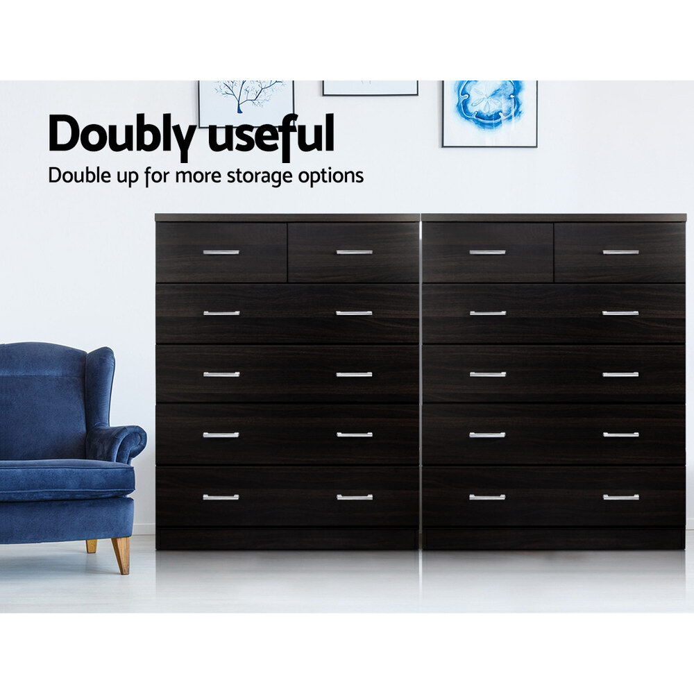 Artiss 6 Chest of Drawers - ANDES Walnut Price