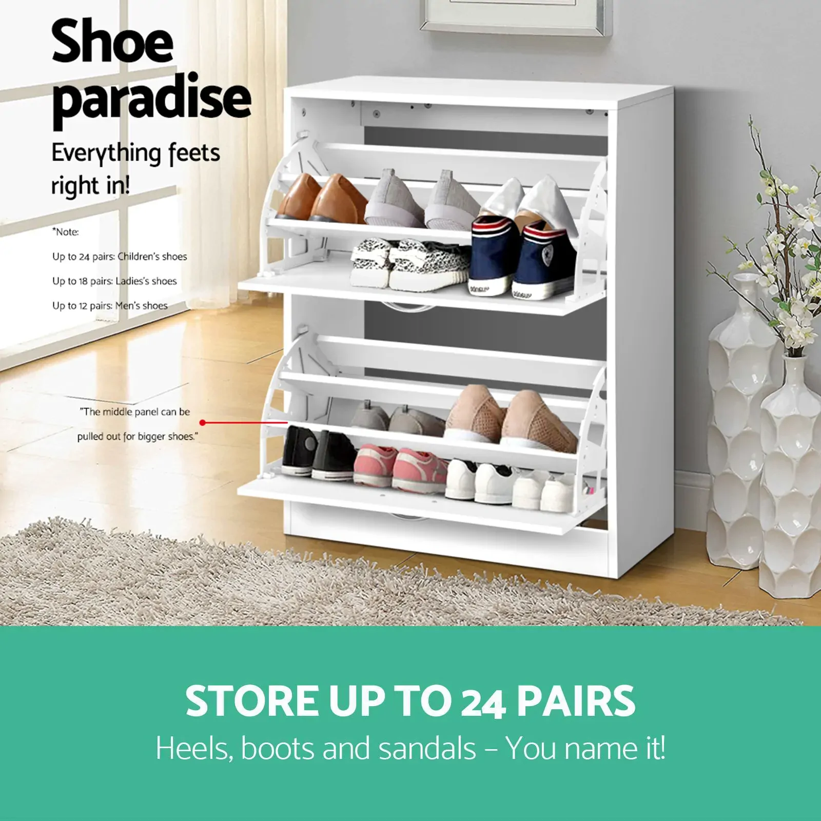 Door Shoe Cabinet - White Price