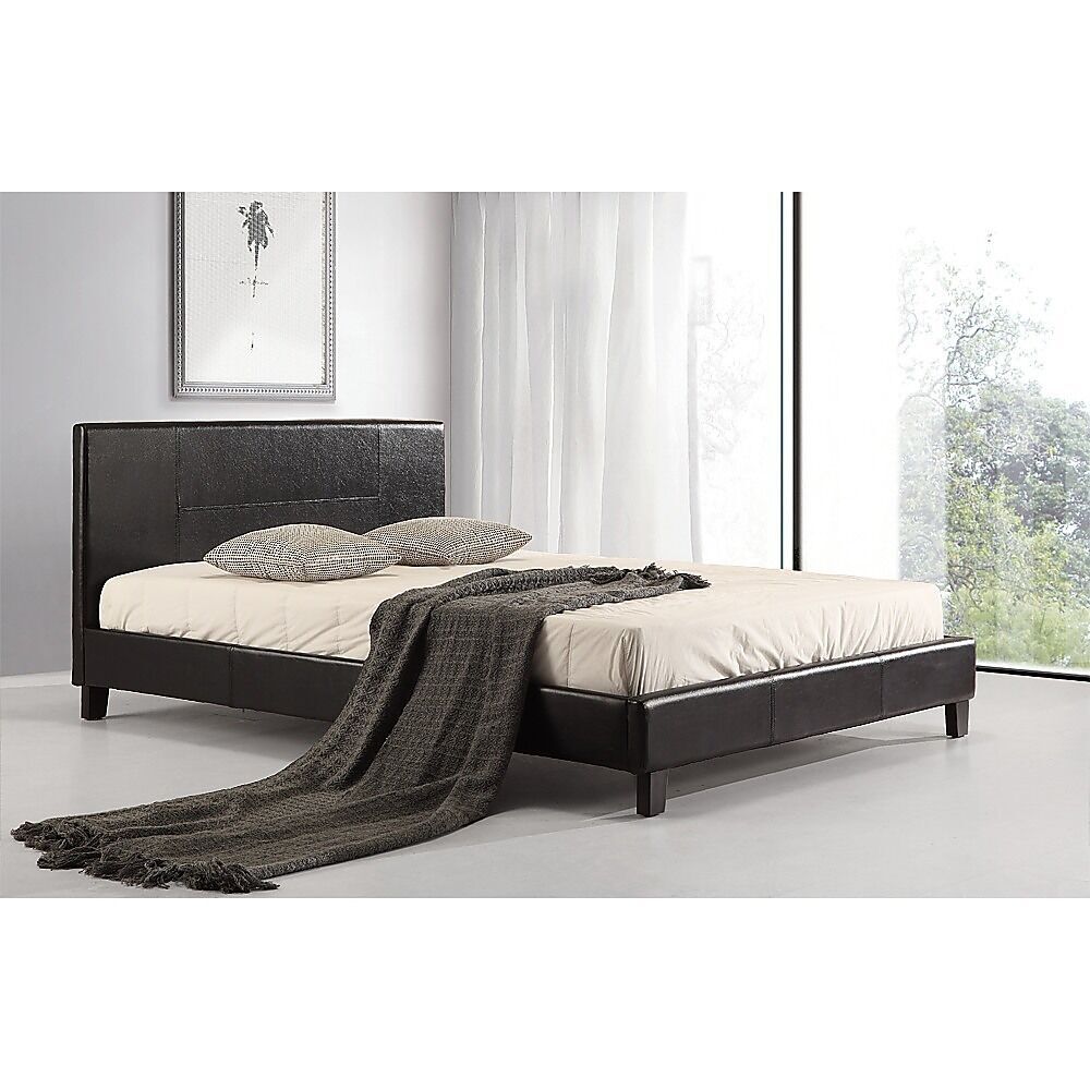 Renmark Double PU Leather Bed Frame White Price