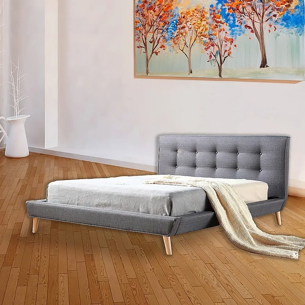 Parilla Fabric Deluxe Bed Frame Grey Price