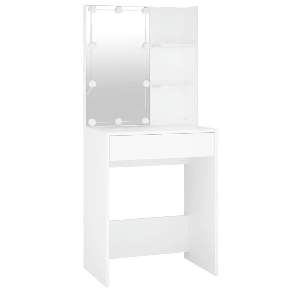 LED Dressing Table with 2 Cabinets Engineered Wood Price