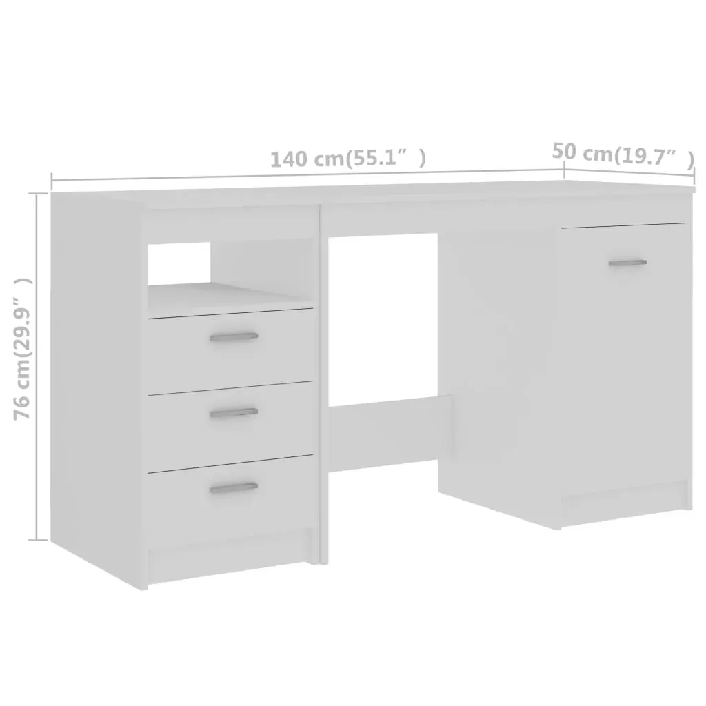 Desk 140x50x76 cm Engineered Wood Price